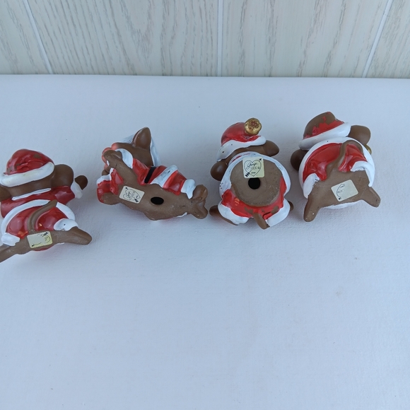 Vintage George Good set of four  sleepy Christmas Mice mouse Santa mouse ceremic - Picture 10 of 13